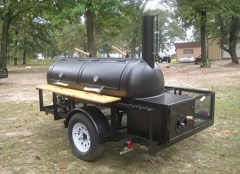 The best custom BBQ trailers and smokers built in Texas Fire Pit Area Backyard, Backyard Patio Makeover, Fire Pit Ideas Backyard, Backyard Smokers, Bbq Trailer, Smoker Pit, Custom Smokers, Grill Fire Pit, Custom Bbq Smokers