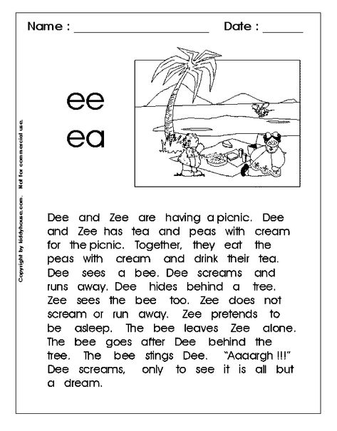 Phonics - free printables Free Phonics Printables, Ea Words, Phonics Reading Passages, Phonics Chart, Phonics Readers, Phonics Free, Kindergarten Reading Worksheets, Phonics Rules, Long Vowel