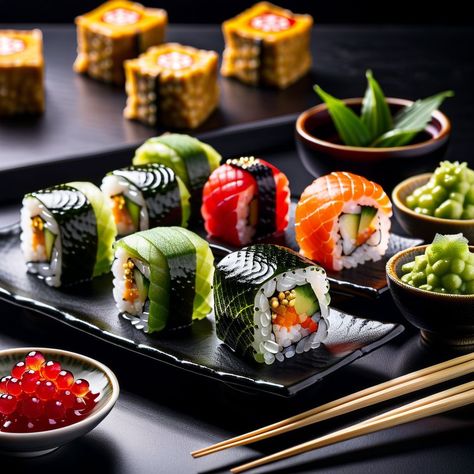 Elegance on a Plate: The Art of Sushi Feast your eyes on this exquisite assortment of sushi, where every piece is a blend of tradition and flavor. Perfect for any sushi connoisseur! Image sourced from civit.ai. Credit to gifcool #sushilovers , #japanesedelicacy , #sushiart , #foodieheaven , #culinaryperfectionist , #sushiplatter Sushi Platter, Sushi Art, Your Eyes, Healthy Food, Healthy Recipes, Drinks, On Instagram, Art