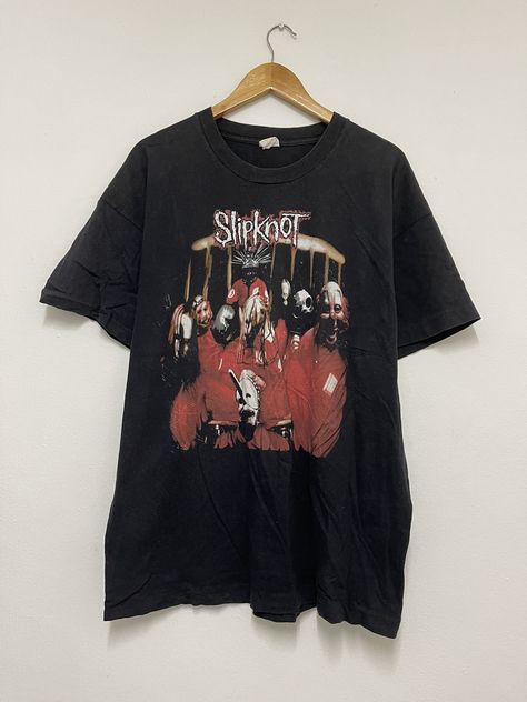 Vintage Vintage Slipknot Band “ Slipknot 1999 Roadrunner Records A1 | Grailed Vintage Band Tees Aesthetic, Slipknot Outfits, Slipknot Tshirt, Slipknot Shirt, Concert Black, Slipknot Band, Vintage Band Tees, Rock T Shirt, Fashion Top Outfits