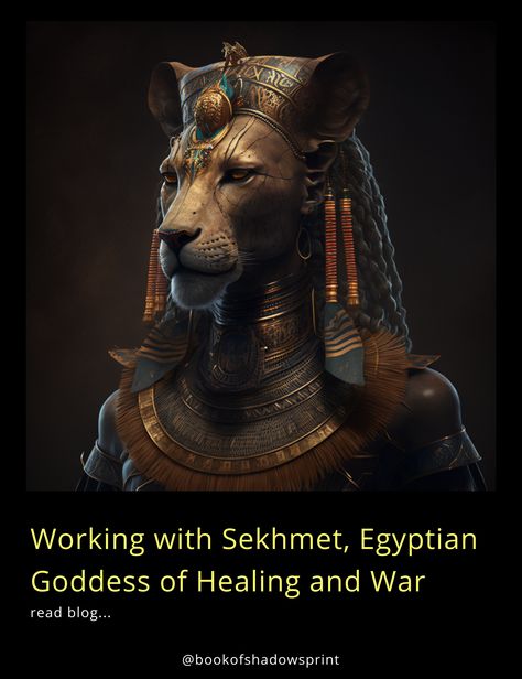 Sekhmet is an ancient Egyptian goddess of healing, protection and war. Read more in our blog! Sekhmet Offerings, Sekhmet Altar, Sekhem Healing, Sekhmet Goddess Art, Divine Frequency, Sekhmet Goddess, Goddess Of Healing, Goddess Sekhmet, Egyptian Deities