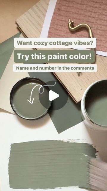 Karolina De Costa on Instagram: "Looking for cozy cottage vibes?   Try Benjamin Moore Vintage Vogue 462.  This has definitely been one of my most requested paint colors to feature.  This moody smokey green is rich and deep, with a mossy feel perfect for creating dramatic and cozy spaces.   It will pair beautifully with a wide variety of wood tones.  Accent with shades of taupe, sage green or blush and  warm metals like brass, antique gold or copper.  For trim, try soft whites like Benjamin Moore White Dove or Steam.  For more Benjamin Moore colors don’t forget to follow along, like and share your favorites!   #interiordesign #diy #paintcolorinspiration #designinspiration #paintcolor #paintcolors #benjaminmoore #paintcolorconsultant" Putty Green Paint Color, Kelly Moore Green Paint Colors, Benjamin Moore Mountain Moss, Benjamin Moore Smokey Green, Mossy Oak Benjamin Moore, Moss Green Complimentary Colors, Cushing Green Benjamin Moore, Benjamin Moore Sage Green Colors, Earthy Green Paint Colors