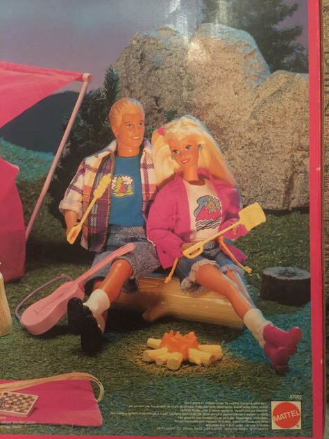 Camping Barbie, Camp Barbie, Barbie Prints, Vacation Barbie, Barbie 1990, Barbie Fairy, Barbie 90s, Barbie Skipper, Camping Set