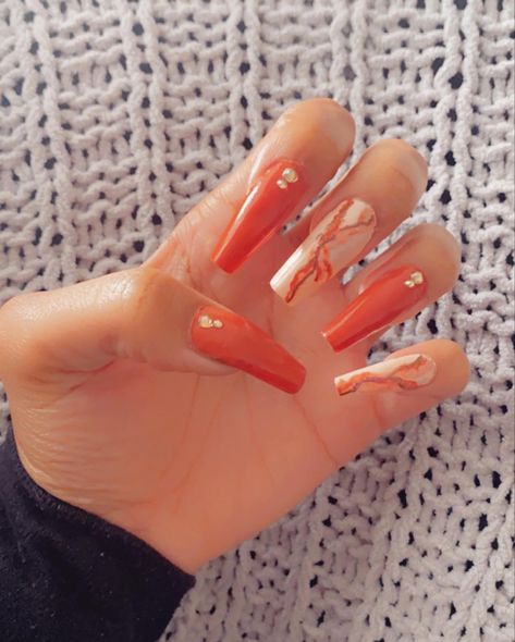 Burnt orange marble nails Marble Dip Powder Nails, Orange Marble Nails, You Nails, Orange Marble, Great Nails, Dip Powder Nails, Marble Nails, Dip Powder, Powder Nails