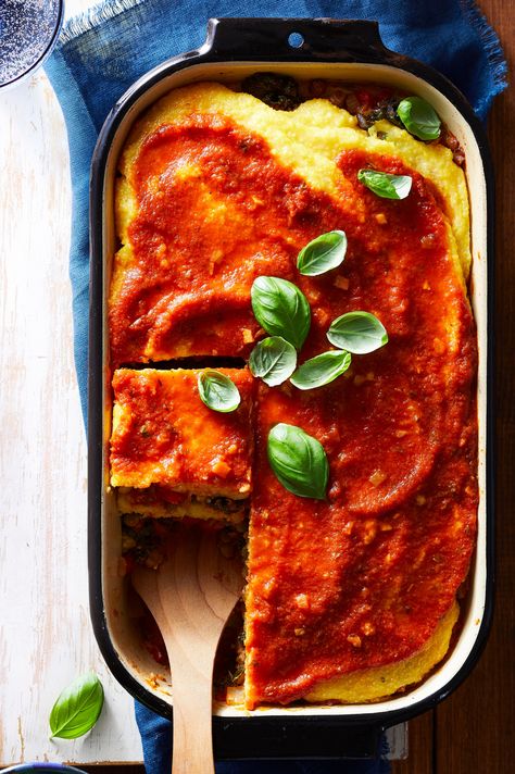 Mushroom Polenta Casserole, Vegan Polenta Casserole, Vegan Polenta Recipes Dinners, Polenta Vegan Recipes, Vegan Polenta Recipes, Polenta Recipes Vegan, Lasagna With Mushrooms, Polenta Vegan, Polenta Lasagna