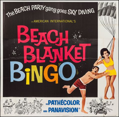 Beach Blanket Bingo, 6-sheet Bingo Movie, Beach Blanket Bingo, Bingo Party, Annette Funicello, Gogo Boots, Camping Glamping, Cult Movies, Movie Memorabilia, Beach Blanket