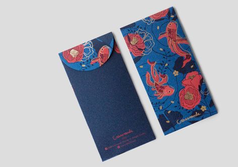 Crossroads Red Envelope on Behance Red Envelope Design, Ang Pao, Chinese New Year Design, Name Card Design, Red Pocket, Branding Design Packaging, Red Packet, Chinese Design, Stationary Design