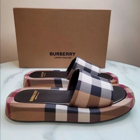 Designer Slippper Vintage Slipper Luxury Slipper Summer - Etsy | Etsy (US) Burberry Slippers, Burberry Slides, Italy Holiday, Women Slippers Fashion, Burberry Shop, Trending Womens Shoes, Fashion Slides, Fashion Shoes Heels, All Nike Shoes