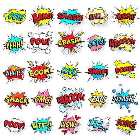 Text Balloon, Alphabet Graffiti, Comic Bubble, Comic Text, Bd Art, Theme Tattoo, Speech Bubbles, Pop Art Comic, Sketchbook Ideas