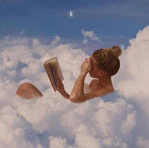 In The Clouds, The Clouds, A Book, A Woman, Floating, Moon, Reading, Instagram