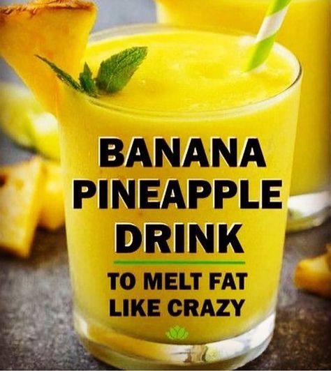 Banana🍌& Pineapple 🍍 Drink - Conveganence Pineapple Drink, Banana Drinks, Pineapple Drinks, Smoothie Challenge, Fat Burning Smoothies, Milk Shakes, Diet Challenge, Healthy Drinks Recipes, Fat Burner Drinks