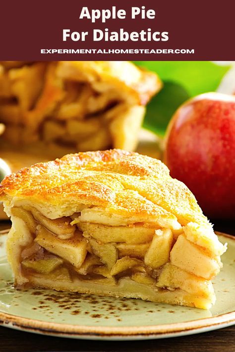 Everyone should be able to enjoy a simple homemade apple pie. This apple pie for diabetics recipe tastes good and you won't miss the sugar! Crustless Apple Pie Recipe Easy, Sugarless Apple Pie, Low Sugar Apple Pie Filling, Apple Pie For Diabetics, No Sugar Apple Pie, Low Sugar Apple Pie, Apple Recipes No Sugar, Low Carb Apple Pie, Sugar Free Apple Pie