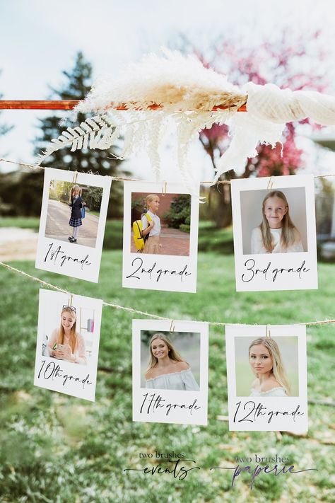 Graduation Decorations 2023 Graduation Photo Banner Grad - Etsy Senior Party Ideas High School, Grad Party Photo Display, High School Grad Party Ideas, Cute Graduation Party Ideas, High School Graduation Decorations, 2026 Graduation, School Graduation Decorations, Boho Graduation, Grad Party Theme