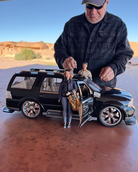 Do you Remember the Happy Family Grandpa doll from 2003? Don’t you think he’s kinda cute? 😉 He’s been keeping super busy as my husband’s mini me in my 1/6th scale miniature Barbie world. 🌍🏠 From tending to the tiny garden to reading stories to the little ones, this grandpa is always on the go! 📖👦👧 Do you have this doll in your collection? #happyfamilydolls #vintagetoys #happyfamilygrandpa #barbie #miniatureworld #childhoodmemories How To Make Barbie Stuff, Barbie Cars, Barbie Doll Car, Realistic Barbie, Barbie Happy Family, Diy Barbie House, Barbie Car, Barbie Miniatures, Tiny Garden