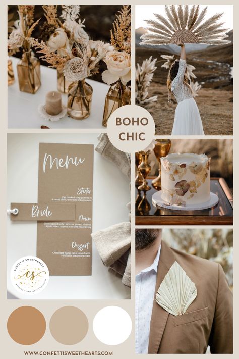 Brown Colour Wedding Theme, Brown Beige Wedding Decor, Wedding Earthy Theme, Cream And Beige Wedding Theme, Brown Tone Wedding Theme, Boho Sage Wedding, Brown And Beige Wedding Decor, Beige Brown Wedding Theme, Sage Green And Brown Wedding Theme