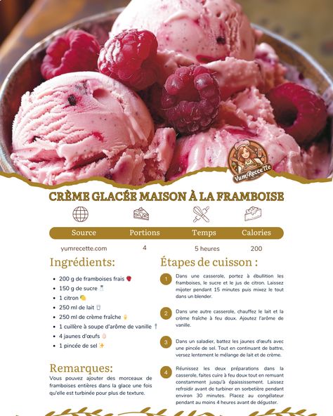 Rafraîchissez-vous avec cette délicieuse crème glacée maison à la framboise, une gourmandise naturelle et tellement savoureuse ! 🍦🍓 Icing Recipe, Baking Recipes, Seoul, Food And Drink, Cooking Recipes, Ice Cream, Healthy Recipes, Baking, Drinks