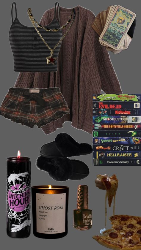 Goth grunge emo sleepover pajama outfit Outfit Ideas Pajama Pants, Pjs Outfits Grunge, Gothic Pajamas Aesthetic, Cute Goth Pajamas, Alt Pajamas Aesthetic, Alternative Pjs, Goth Pjs Aesthetic, Grunge Sleepover, Alt Pajamas