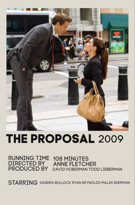 The Proposal Poster, The Proposal Aesthetic, Romantic Comedies Movies, The Proposal Movie Aesthetic, The Proposal Movie Poster, Romcom Posters, Movie Outfit Ideas, The Proposal Movie, The Proposal 2009