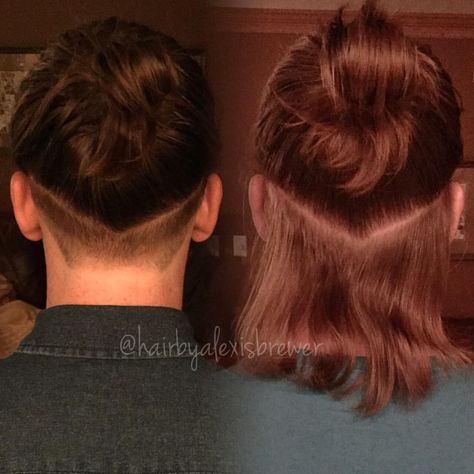 Men's undercut #ManBun @hairbyalexisbrewer Men's Undercut Long Hair, Guy Undercut Long Hair, Male Undercut Long Hair, Masculine Undercut, Mens Long Undercut, Mens Long Haircut Undercut, Manbun Undercut Fade, Long Hair Styles Men Undercut, Men’s Long Hair Undercut