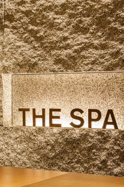 Spa Sign, Spa Hammam, Backlit Signage, Hotel Signage, Home Spa Room, Stone Paint, Spa Room Decor, Spa Interior Design, Spa Branding