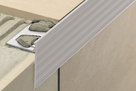 Schluter®-SCHIENE-STEP Tile On Stairs, Stairs Edge, Stair Elevator, Tile Stairs, Tile Edge, Stair Nosing, Stair Risers, Tile Trim, Tile Installation