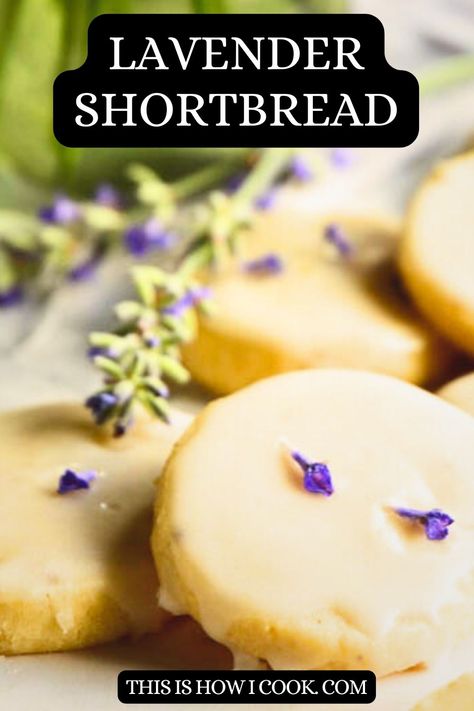 These easy lavender shortbread cookies are divine. Simple to make; they taste like summer. Perfect for hostess gifts, these lavender cookies are special. #lavendershortbreadcookies #lavendercookie #easylavendercookies #lavendershortbreadcookiesrecipe Lavender Cookie, Lavender Dessert, Lavender Shortbread Cookies, Lavender Latte, Lavender Shortbread, Lavender Cookies, Lavender Sugar, Lavender Recipes, Shortbread Cookie Recipe