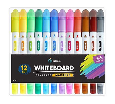 Amazon.com : Dry Erase Markers for Whiteboard - Dual Tip, Medium and Fine Point - Ultra Fine Tip Dry Erase Markers, Perfect for Home, School or Office - Low Odor, 12 Set Assorted Colors : Gateway Expo Marker, Erasable Markers, Liquid Chalk Markers, Whiteboard Marker, Magnetic White Board, Chalk Markers, Pencil Writing, Coloring Markers, Markers Set