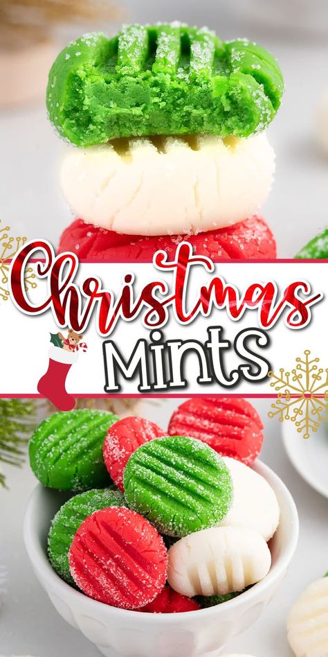 Christmas Mints Recipe, Cookies To Make With Kids, Christmas Mints, Cookies With Kids, Fun Christmas Treats, Mints Recipe, Mint Patties, Cream Cheese Mints, Cookies To Make