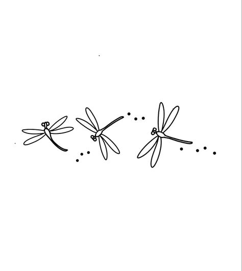 Easy Dragonfly Drawings Simple, Dragon Fly Tattoo Drawing, One Line Dragonfly Tattoo, Three Dragonfly Tattoo, 3 Dragonfly Tattoo, Simple Lizard Tattoo, Cute Dragonfly Tattoo, Simple Dragonfly Drawing, Tattoo Ideas Dragonfly