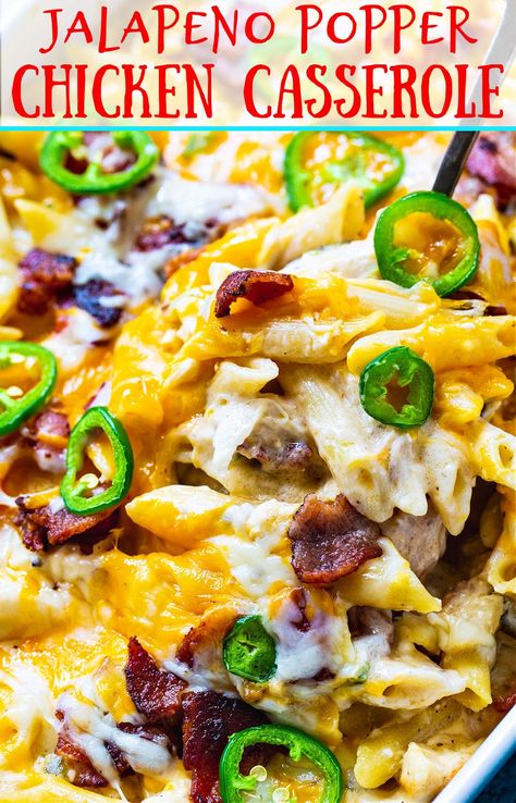 Jalapeño Chicken Popper Casserole, Jalapeño Popper Chicken Pasta, Jalopena Popper Chicken Casserole Recipe, Jalapeño Chicken Casserole, Jalapeño Casserole, Chicken Jalapeno Popper Casserole, Jalepeno Chicken Recipes, Jalapeño Popper Chicken Casserole, Jalapeno Popper Casserole