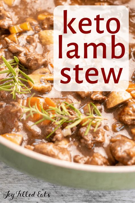 Keto Lamb Stew is the perfect hearty stew recipe. It's made with lamb stew meat and large batches of veggies and is certain to be an unforgettable journey for your taste buds. Lamb Stew Meat, Lamb Soup, Stew Easy, Slow Cooker Stew Recipes, Lamb Casserole, Lamb Stew Recipes, Soup Keto, Hearty Stew, Ground Beef And Potatoes