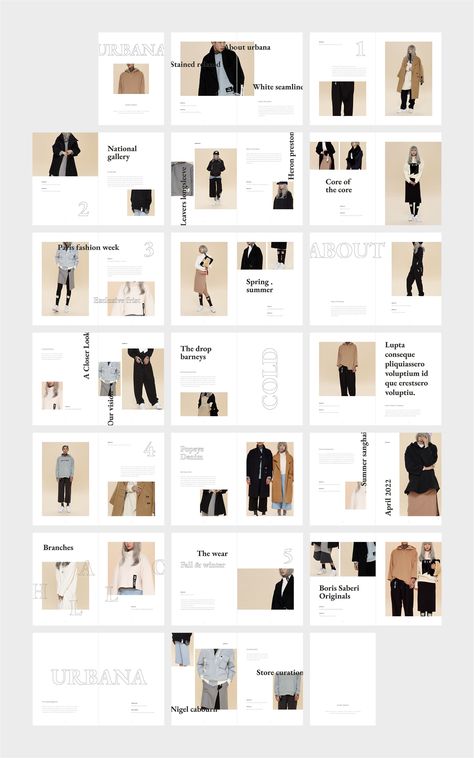 Fashion Glossary Book, Catalog Design Fashion, Look Book Fashion Layout, Fashion Catalogue Design, Catalog Design Layout, Editorial Lookbook, Lookbook Layout, Fashion Magazine Design, Catalogue Layout