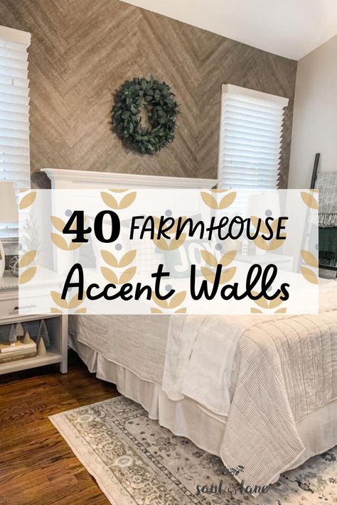 Country Chic Living Room, Farmhouse Accent Wall, Shiplap Bedroom, Shiplap Feature Wall, Bedroom Wallpaper Accent Wall, Wall Behind Bed, Dining Room Accent Wall, Accent Wall Ideas, Feature Wall Bedroom