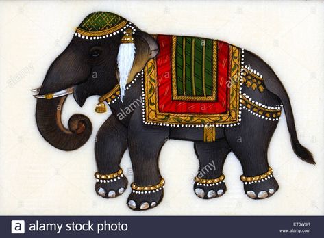 Painting of elephant Elephant Mural Painting, Painting Of Elephant, Indian Elephant Art, Elephant Background, Elephant Outline, Elephant India, Kalamkari Art, Memory Drawing, Painting Indian