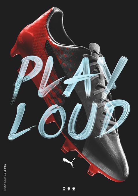 Puma Football, Shoe Poster, Creative Typography Design, Typography Images, Puma Shop, Shoes Ads, Sports Graphic Design, Sports Graphics, Fitness Design