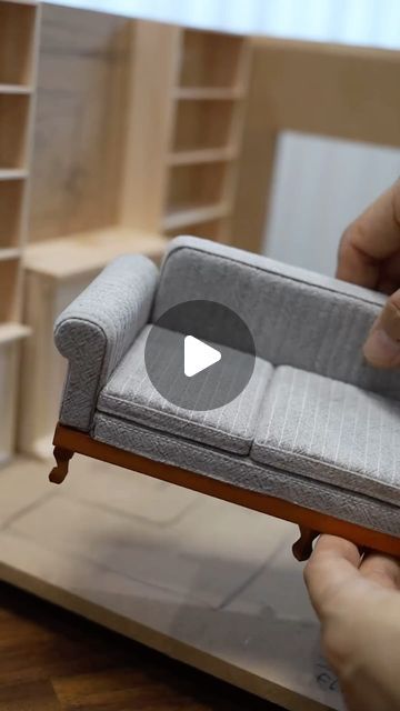 Miniature Chair Template, How To Build Dollhouse Furniture, 1 12 Scale Miniatures Diy Doll Houses, Miniature Living Room Diy, Diy Dollhouse Bunk Bed, Dollhouse Sofa Diy, Diy Miniature Dollhouse Furniture, Miniature Sofa Diy, Dollhouse Furniture Tutorials Patterns