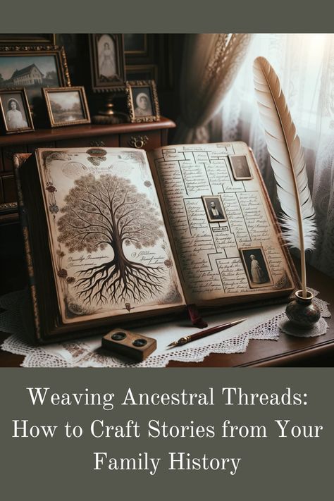 🌳 Unlock the Secrets of Your Family Tree! 🌳 Discover how to turn dusty records and old photographs into compelling narratives. My article 'Weaving Ancestral Threads...' guides you through the art of storytelling in genealogy. Learn how to use primary sources, periodisation, and best practices in history to craft stories that not only honour your ancestors but also engage the next generation. 📜👨‍👩‍👧‍👦 #FamilyHistory #Genealogy #Storytelling #Ancestry #History Geneology Book Ideas, Family Tree Journal, Ancestry Printables, Ancestry Wall, Family History Book Layout, Family History Printables, Genealogy Scrapbook, Genealogy Art, Family History Crafts