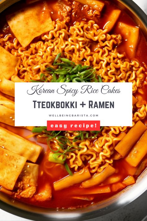 Discover the ease and satisfaction of preparing your own beloved Korean noodle delicacy at home. Thanks to our simple recipe. cooking up Rabooki is a breeze. Tobokii Food, Tebokkki Recipe, Tobboki Korean, Teokkboki Recipes Easy, Rabokki Recipe, Korean Dinner, Tteokbokki Recipe, Ramen Recipes Easy, Spicy Noodle