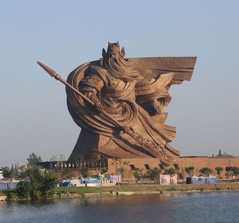 Warrior God Guan Hu Statue, 58 Meters Tall, 1,197 Tonnes, Jingzhou, China Mammatus Clouds, Liu Bei, Guiyang, Lost Garden, Guan Yu, Zhangjiajie, Chinese Warrior, The Han Dynasty, Unique Photos