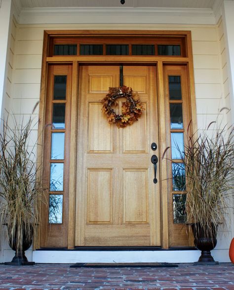 Wooden front door design