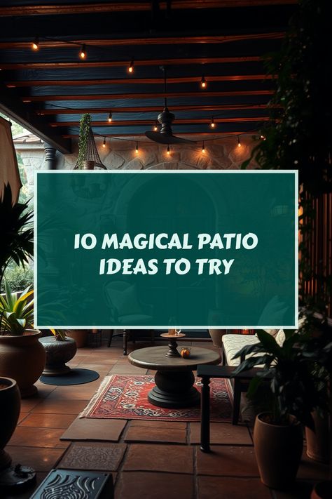 Transform your outdoor space into a mesmerizing bliss with these 10 magical patio ideas! Discover creative ways to incorporate fairy lights, whimsical seating, and enchanting plants to invoke an atmosphere of relaxation and wonder. Perfect for cozy evenings or entertaining friends, these tips will show you how to add unique touches that reflect your personal style. Whether you have a small balcony or a spacious backyard, these ideas will inspire you to create a patio that feels like a magical escape right at home! Outdoor Fairy Lights Backyards, Whimsical Patio Ideas, Small Balcony Lighting Ideas, Cozy Outdoor Spaces, Cozy Patio Ideas, Coloured Fairy Lights, Spacious Backyard, Garden Nook, Outdoor Fairy Lights