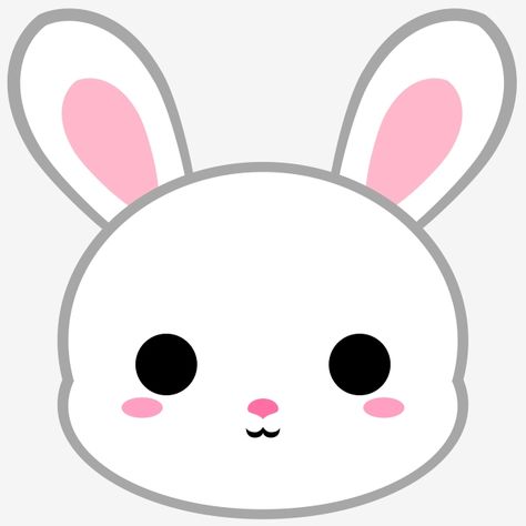 Cute Cartoon Ideas To Draw, Cute Bunny Cartoon Kawaii, Bunny Head Drawing, Bunny Cartoon Drawing, Cute Bunny Drawing, Head Clipart, Rabbit Clipart, Easy Animal Drawings, Bunny Cartoon