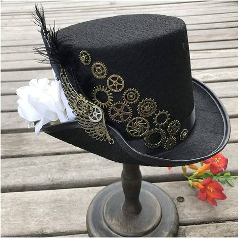 Era Medieval, Hat Cosplay, Yarn Shawl, Steampunk Top, Wedding Headwear, Steampunk Top Hat, Nautical Themed Party, Victorian Hats, Flower Women