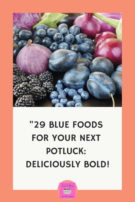 Color Theme parties are always fun to host or to attend, but one of the hardest colors to bring is blue. There are some naturally blue foods like blueberries, blackberries, blue corn, and blue potatoes; but there is not as many as other colors. We like to utilize naturally blue foods to bring to a potluck, so we have made one big list of blue colored foods for a potluck! Some are easier to make then others, and some are readily available at your local grocery store. Blue Party Food Board, Blue Food Platter Ideas, Blue Recipes Food, Color Party Ideas For Adults Blue Food, Blue Food Tray Ideas, Blue Appetizers Color, Blue Themed Food Platter, Blue Color Food Ideas, Blue Color Theme Party Ideas For Adults Food