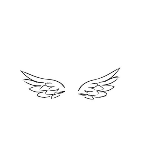 Aesthetic Angel Wings Tattoo, Simple Angle Wings Tattoo, Small Wings Drawing, Tiny Wings Tattoo, Simple Angel Wing Tattoo, Small Tattoos Angel Wings, Wing Tattoo Simple, Small Angle Wings Tattoos, Wings Small Tattoo