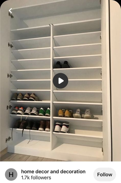 Modern Shoe Rack, Closet Shoe, Closet Shoe Storage, White Closet, Desain Pantry, Shoes Rack, Shoe Rack Closet, Closet Design Layout, Closet Renovation