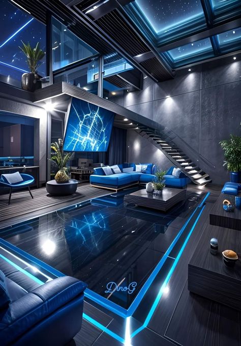 Luxury Homes Dream Houses Modern, Futuristic Room Ideas, Future House Ideas, Futuristic Rooms, Futuristic Home Interior, Futuristic Home Design, Futuristic Living Room, Modern Mansion Interior, Dream House Pictures