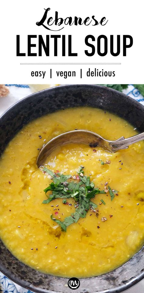 Essen, Lebanese Lentil Soup, Lentils Soup, Red Lentil Recipes, Lentil Soup Recipe, Soup Easy, Lentil Soup Recipes, Red Lentil Soup, Vegan Soups