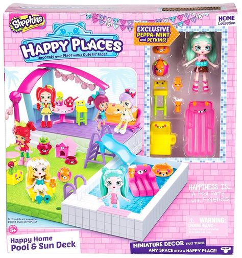 Happy Places Shopkins S2 Pool and Sun Deck - Peppa-Mint Lil' Shoppie Shopkins Playsets, Shopkin Dolls, Shopkins Happy Places, Shopkins Toys, Home Pool, Sun Deck, Moose Toys, Happy Home, Kids Store