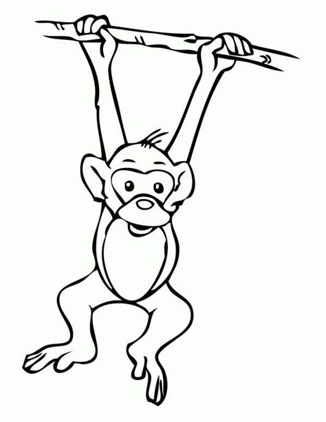 Hanging Monkey Template, Monkey Template, Monkey Printable, Monkey Coloring Pages, Monkey Drawing, Theme Board, Hanging Monkey, Monkey Tattoos, College Projects